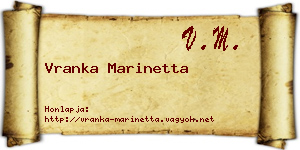 Vranka Marinetta névjegykártya
